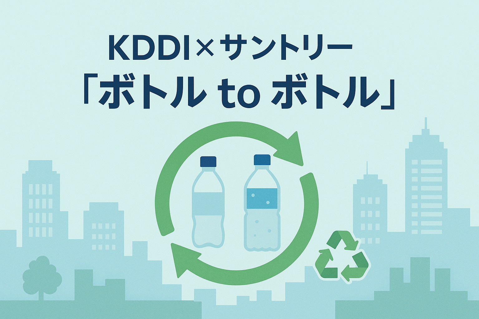 KDDI×サントリー、高輪ゲートウェイシティで「ボトルtoボトル」—循環と脱炭素の両立