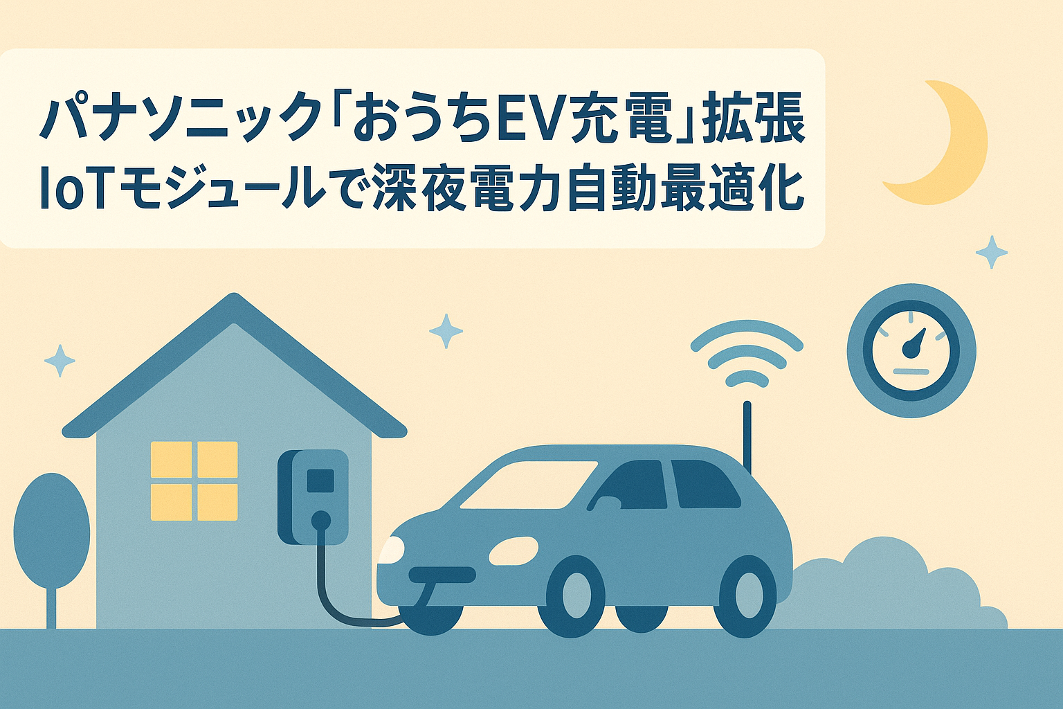 パナソニック「おうちEV充電」拡張—IoTモジュールで深夜電力自動最適化