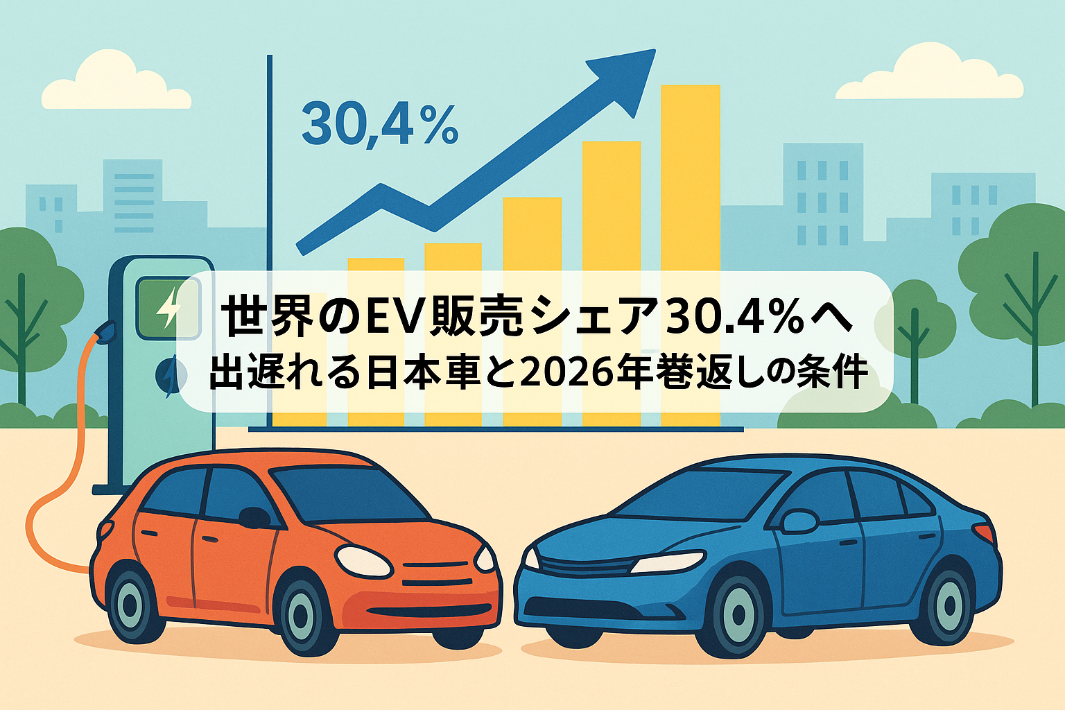 世界のEV販売シェア30.4%へ|出遅れる日本車と2026年巻き返しの条件