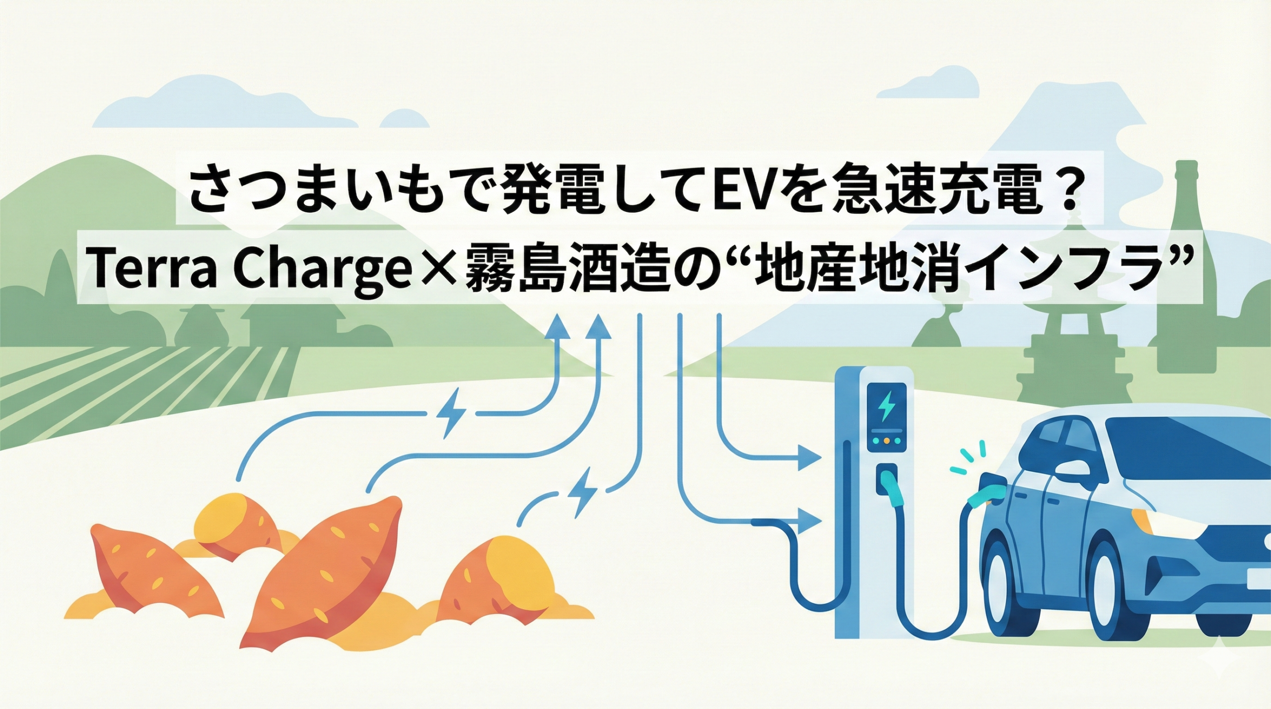 さつまいもで発電してEVを急速充電？Terra Charge×霧島酒造の“地産地消インフラ”