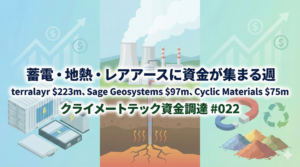 蓄電・地熱・レアアースに投資が集まる週を表すアイキャッチ画像