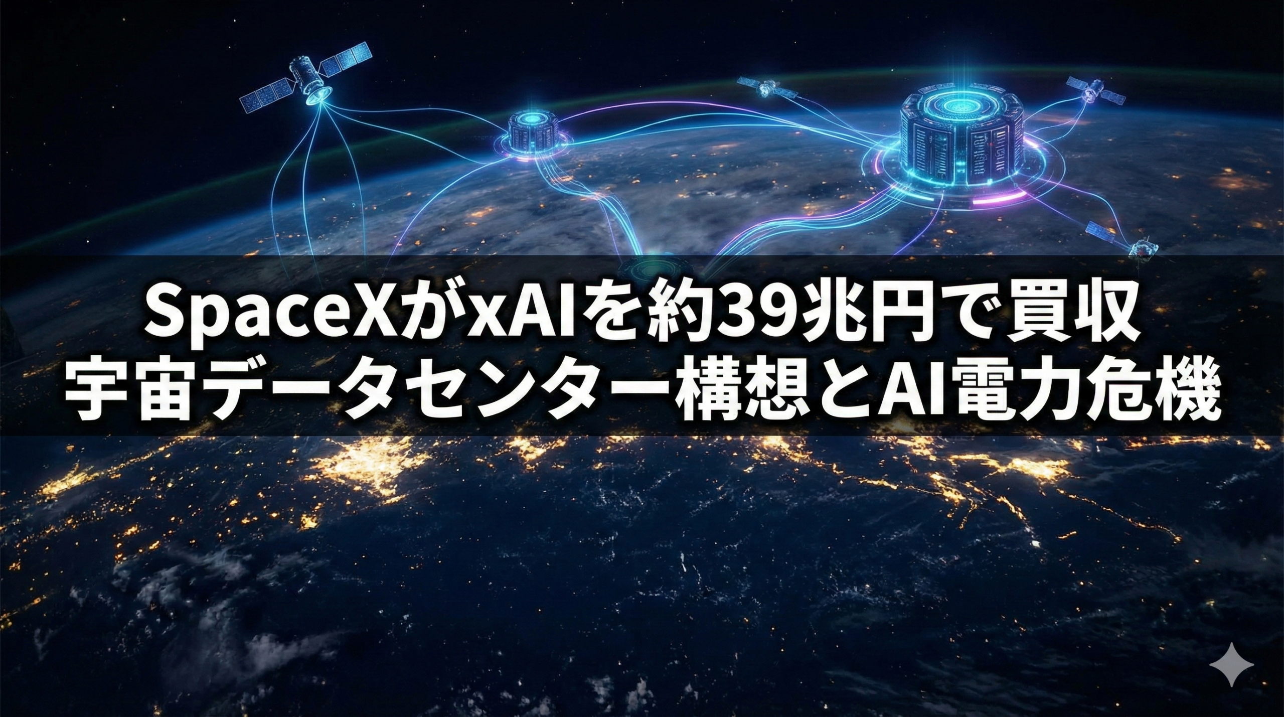 SpaceXがxAIを約39兆円で買収　宇宙データセンター構想とAI電力危機