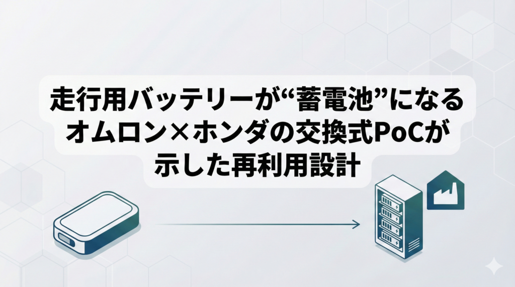 交換式バッテリーを蓄電に転用する概念図