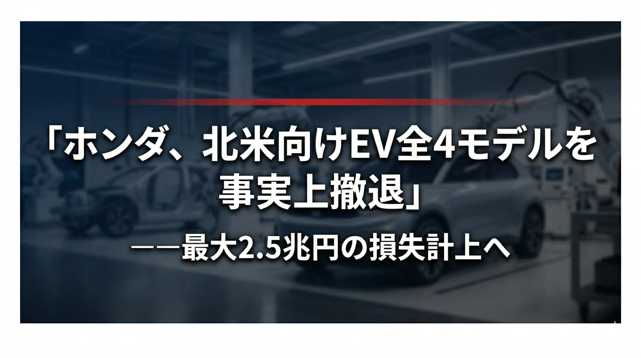 ホンダ、北米向けEV全4モデルを事実上撤退——最大2.5兆円の損失計上へ