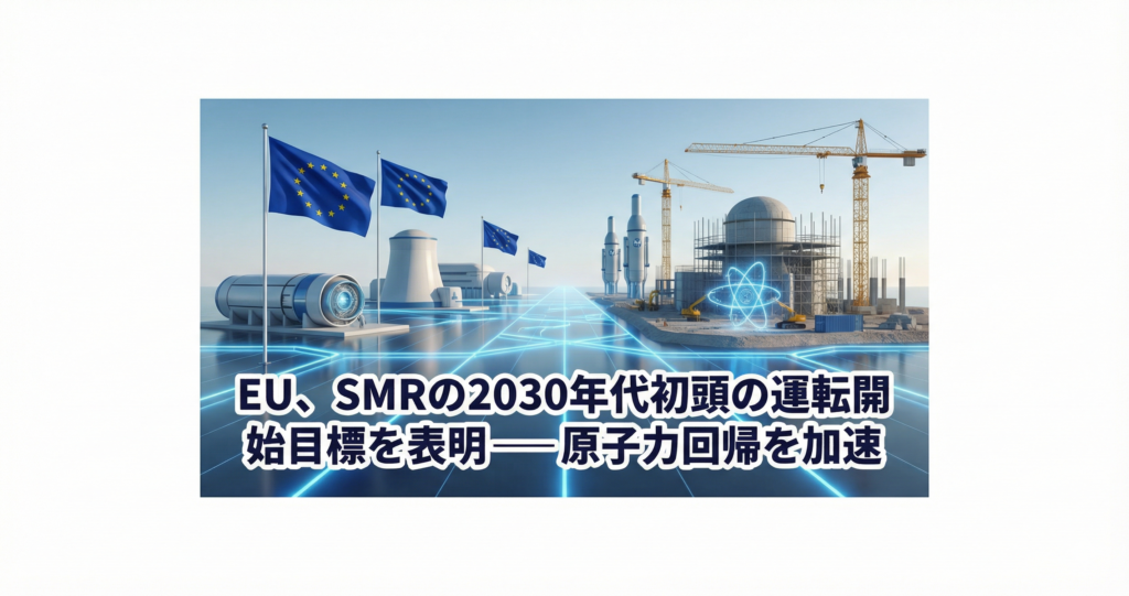 EU、SMRの2030年代初頭の運転開始目標を表明──原子力回帰を加速