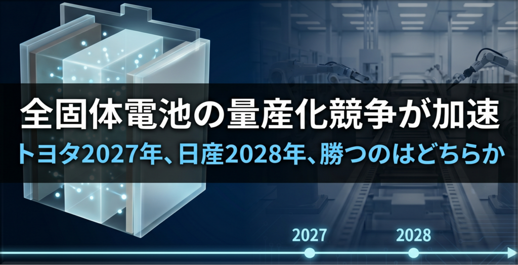 全固体電池の量産化競争が加速──トヨタ2027年、日産2028年、勝つのはどちらか