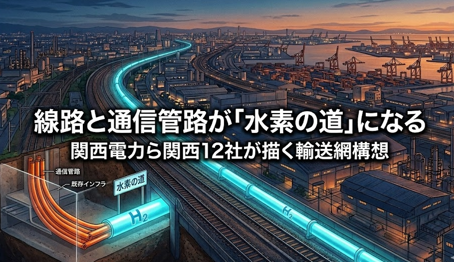 線路と通信管路が「水素の道」になる──関西電力ら関西12社が描く輸送網構想