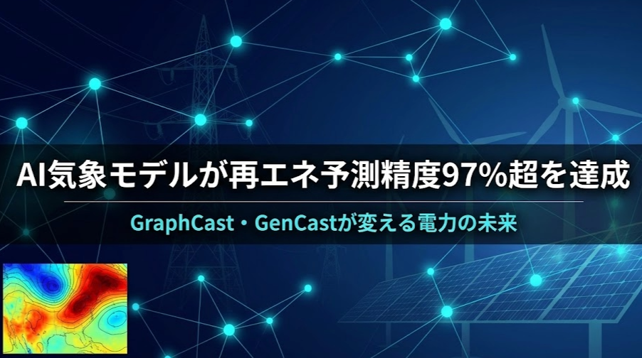 AI気象モデルが再エネ予測精度97%超を達成 ― GraphCast・GenCastが変える電力の未来