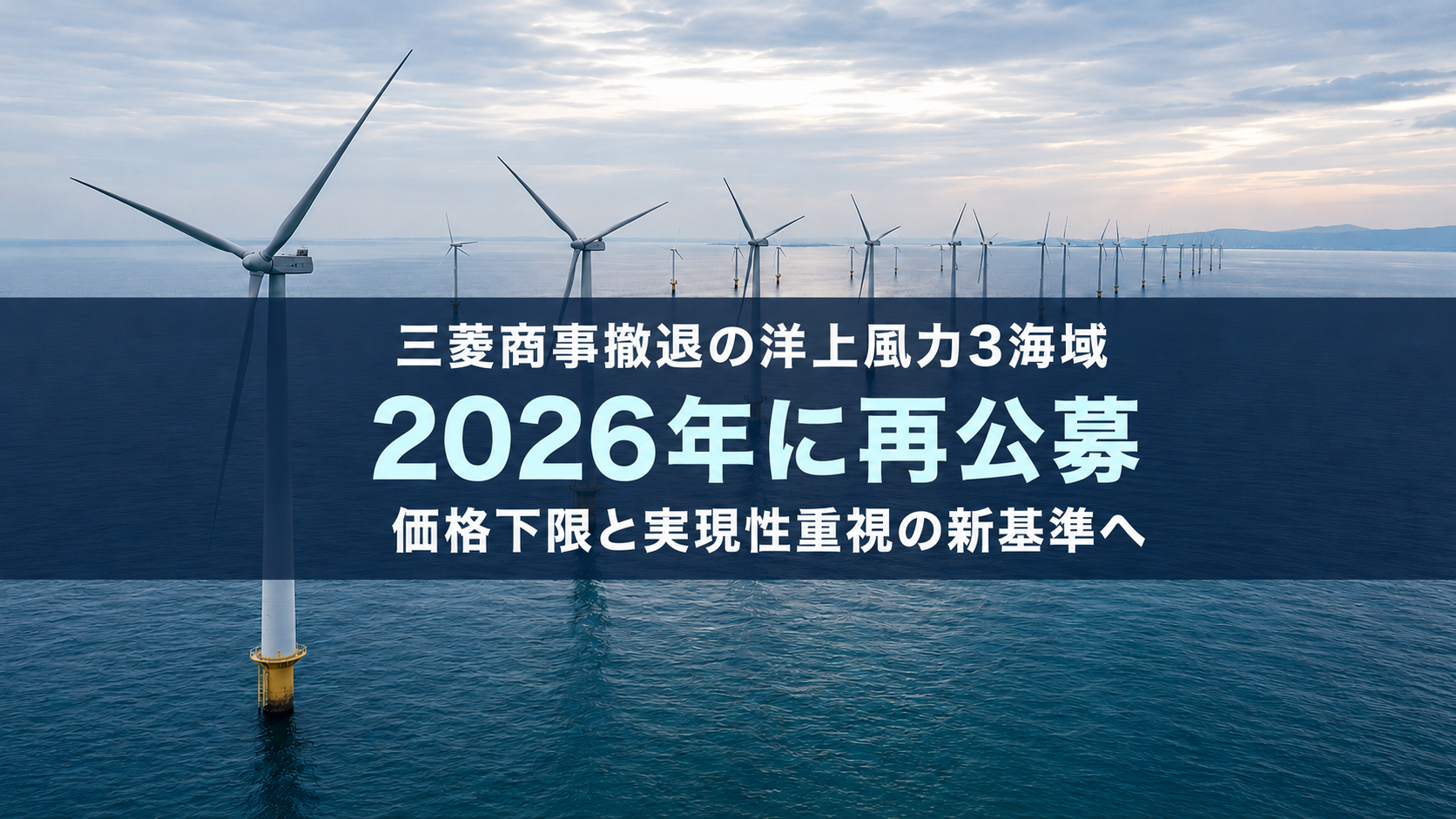 三菱商事撤退の洋上風力3海域、2026年に再公募──価格下限と実現性重視の新基準へ