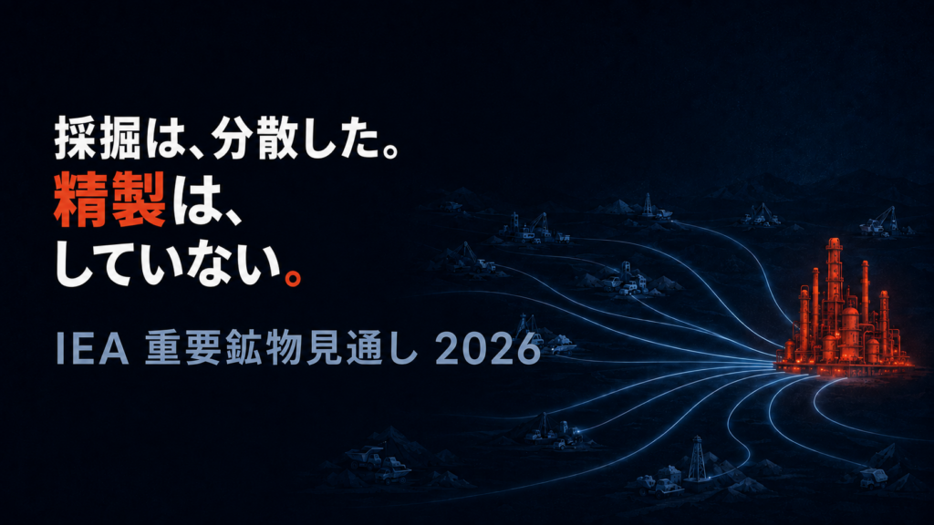 IEA重要鉱物見通し2026——採掘は分散した、精製はしていない
